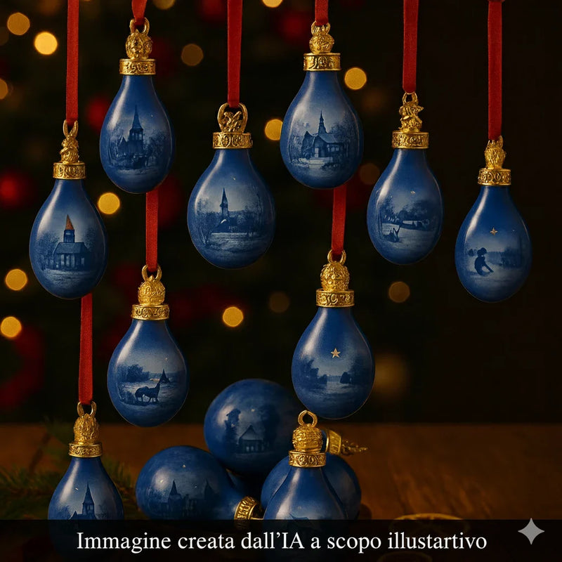 Collezione Gocce di Natale - Christmas Drop - Bing & Grondahl - mazzotta store B&G-C-DROP in porcellana Blu e Bianco