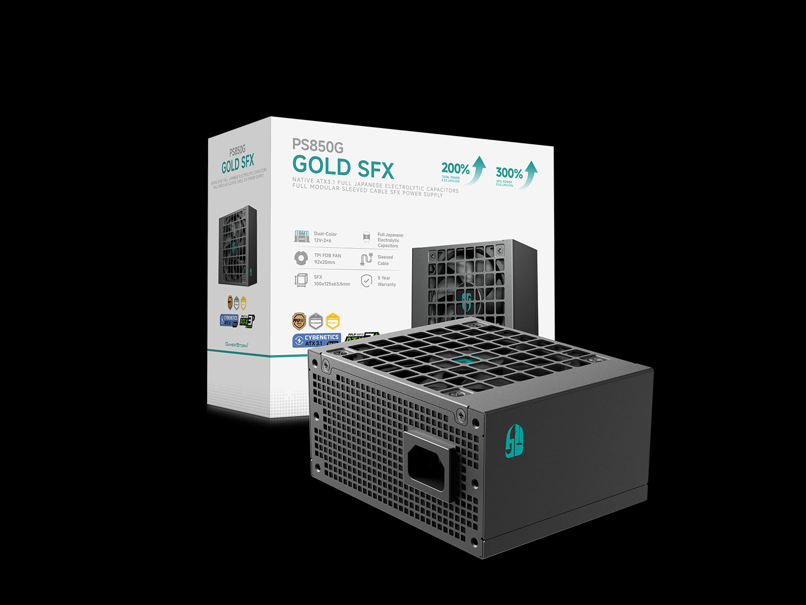 GAMER STORM ALIM. PS-850G 850W SFX ATX 3.1 CONDENSATORI ELETTROLITICI GIAPI