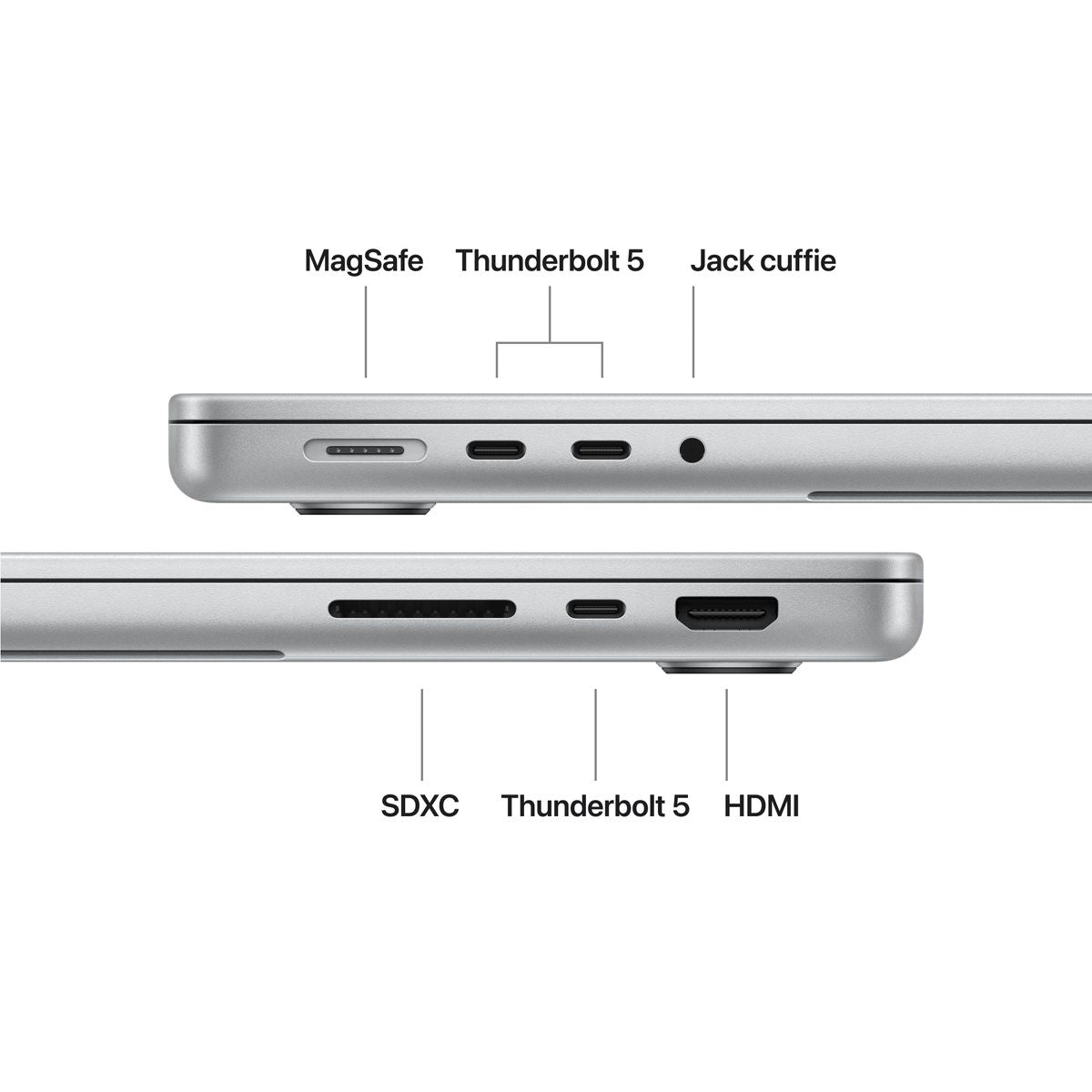 Apple MacBook Pro 14 pollici Silver con chip M5 Pro 15‑core CPU e 16‑core GPU, 24GB di memoria e SSD 1TB, display Liquid Retina XDR mazzotta.store
