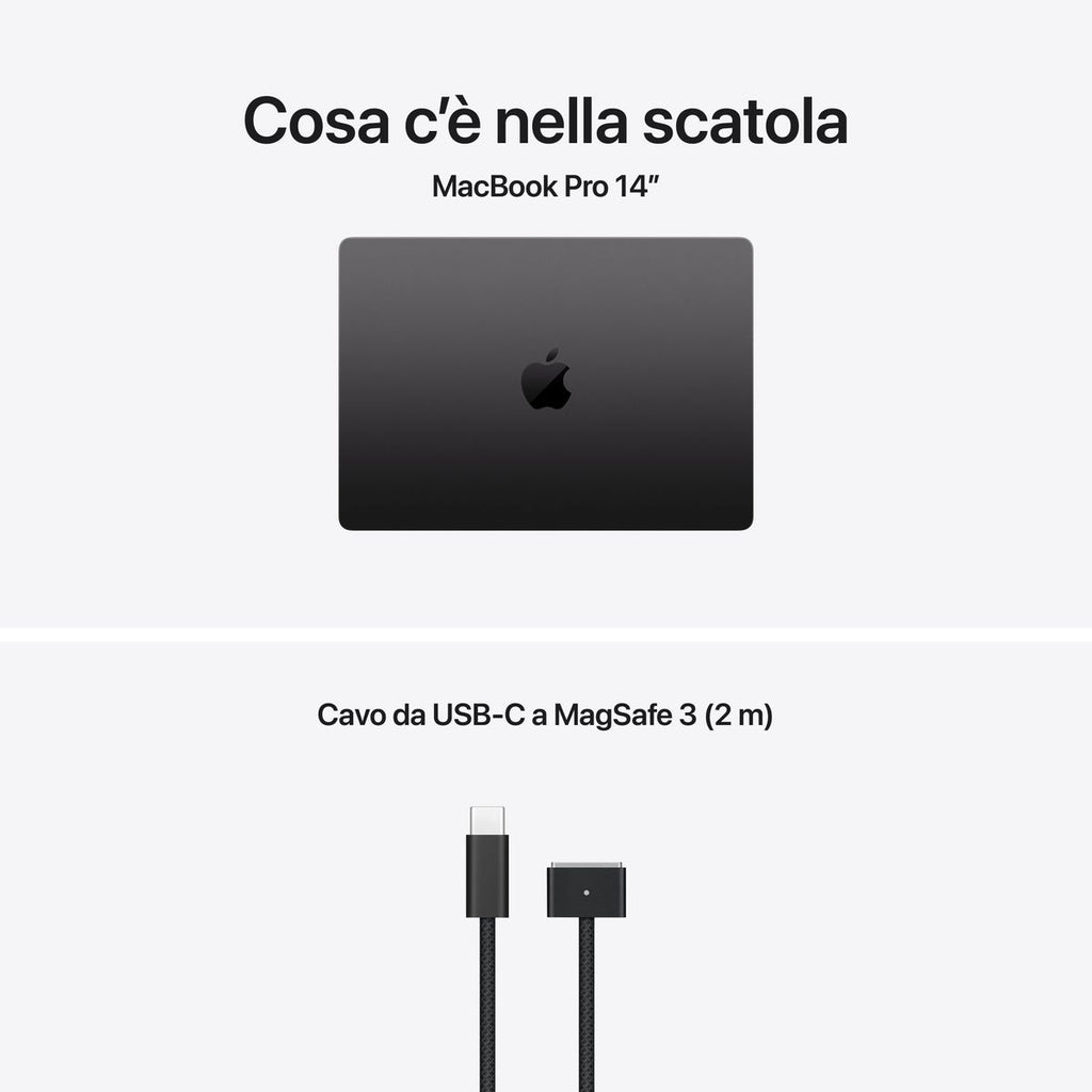 Apple MacBook Pro 14 pollici Space Black con chip M5 Max 18‑core CPU e 32‑core GPU, 36GB di memoria e SSD 2TB, display Liquid Retina XDR mazzotta.store
