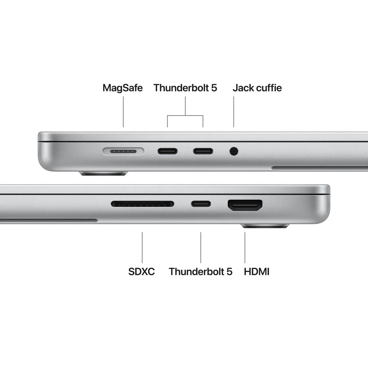Apple MacBook Pro 16 pollici Silver con chip M5 Pro 18‑core CPU e 20‑core GPU, 24GB di memoria e SSD 2TB, display Liquid Retina XDR mazzotta.store