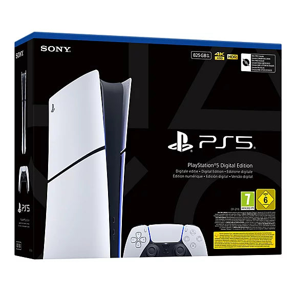 Sony PlayStation 5 Digital Edition 825 GB Wi-Fi Nero, Bianco