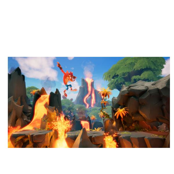 ACTIVISION XBOX ONE CRASH BANDICOOT 4 IT'S ABOUT TIME, codice EAN: 5030917291104, codice originale del prodotto. 78550IT.crash salta la lava e vukcano sullo sfondo.