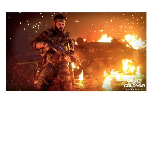 ACTIVISION XBOX SERIES X ONE CALL OF DUTY: BLACK OPS COLD WAR, codice EAN: 5030917292675, codice originale del gioco 88508IT. uomo armato circondato delle fiamme.