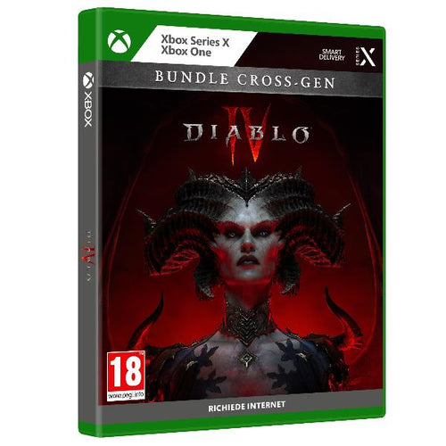 ACTIVISION XBOX SERIE X DIABLO IV - codice EAN: 5030917298370, codice originale del prodotto 88556IT. copertina e custodoa originale frontale con il particolare del dorso