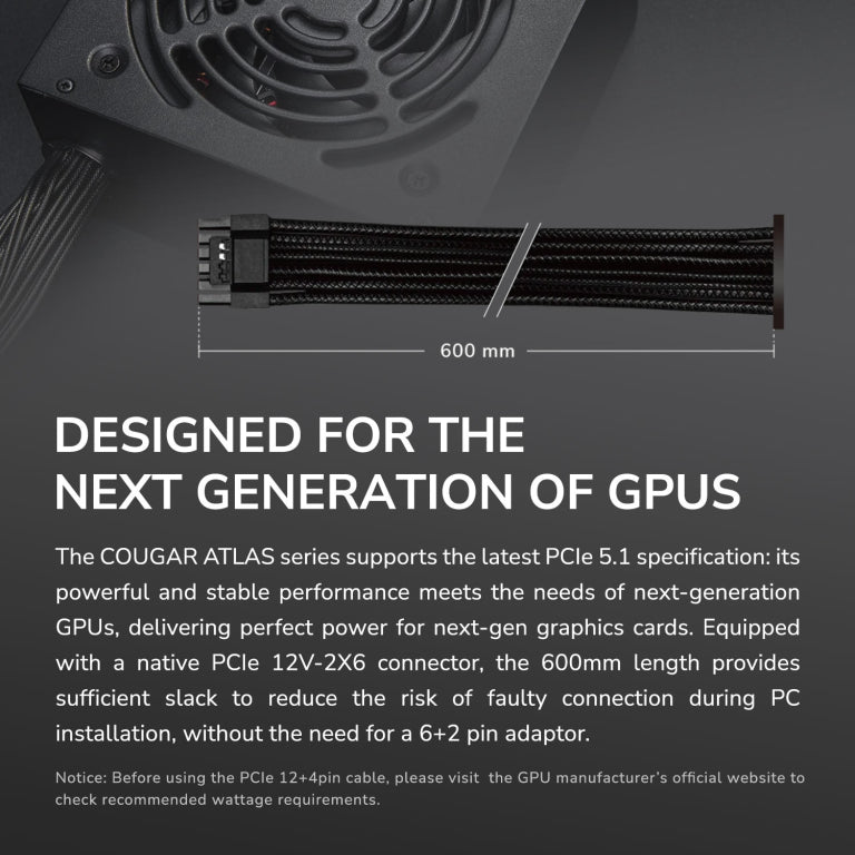 COUGAR ALIM ATLAS 750 80+ BRONZE ATX 3.1 PCIE5