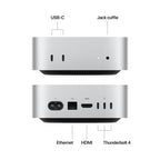 Apple Mac Mini M4 Silver 10-core CPU 10-core GPU 16GB RAM 256GB SSD - Piccolo Campione Mazzotta Store, Mini PC Apple M4 Argento con 16-core Neural Engine - Eccellenza Mazzotta, Vista compatta Apple Mac Mini M4 Silver - Garanzia di Potenza Mazzotta