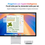 Apple Mac Mini M4 Silver 10-core CPU 10-core GPU 16GB RAM 256GB SSD - Piccolo Campione Mazzotta Store, Mini PC Apple M4 Argento con 16-core Neural Engine - Eccellenza Mazzotta, Vista compatta Apple Mac Mini M4 Silver - Garanzia di Potenza Mazzotta
