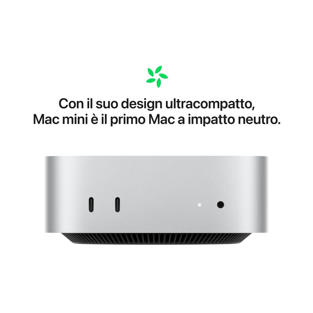 Apple Mac Mini M4 Silver 10-core CPU 10-core GPU 16GB RAM 512GB SSD - Piccolo Campione Mazzotta Store, Mini PC Apple M4 Argento con 16-core Neural Engine - Eccellenza Mazzotta, Vista compatta Apple Mac Mini M4 Silver - Garanzia di Potenza Mazzotta