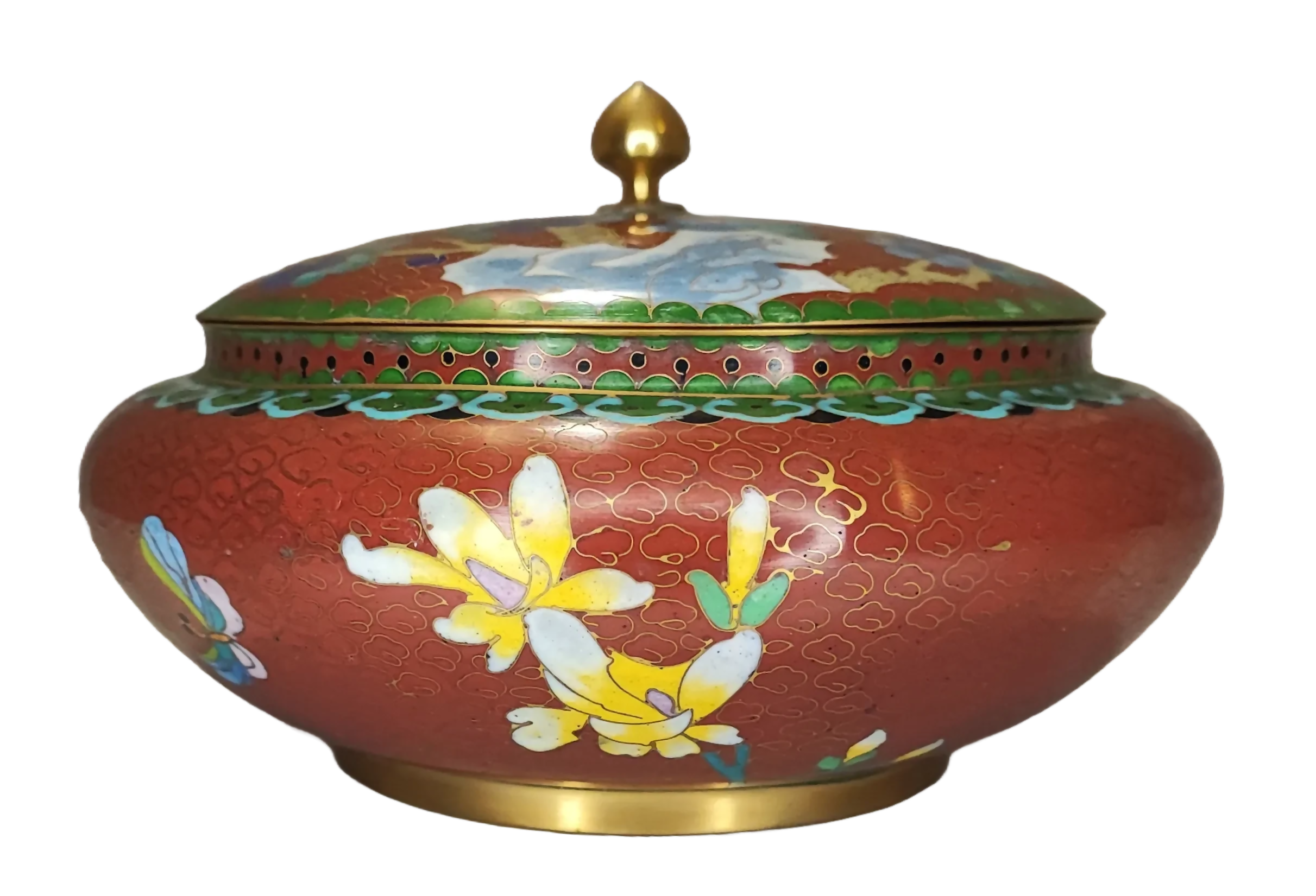 Cloisonné Ciotola vintage con con coperchio