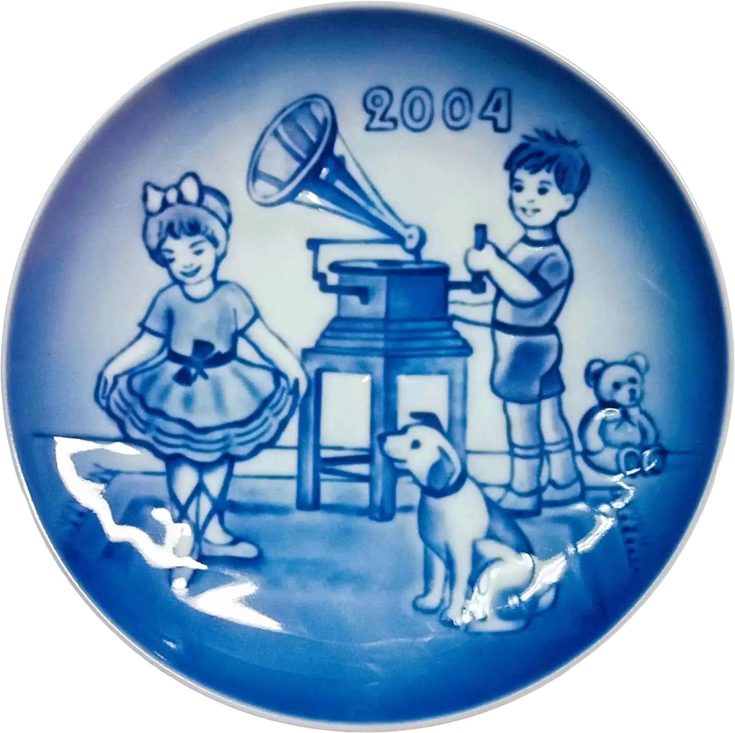 Piatto del Bambino Bing & Grøndahl diametro 13 cm - Blu e Bianco - Sven Vestergaard - Lezione di danza B&G-CHI-2004