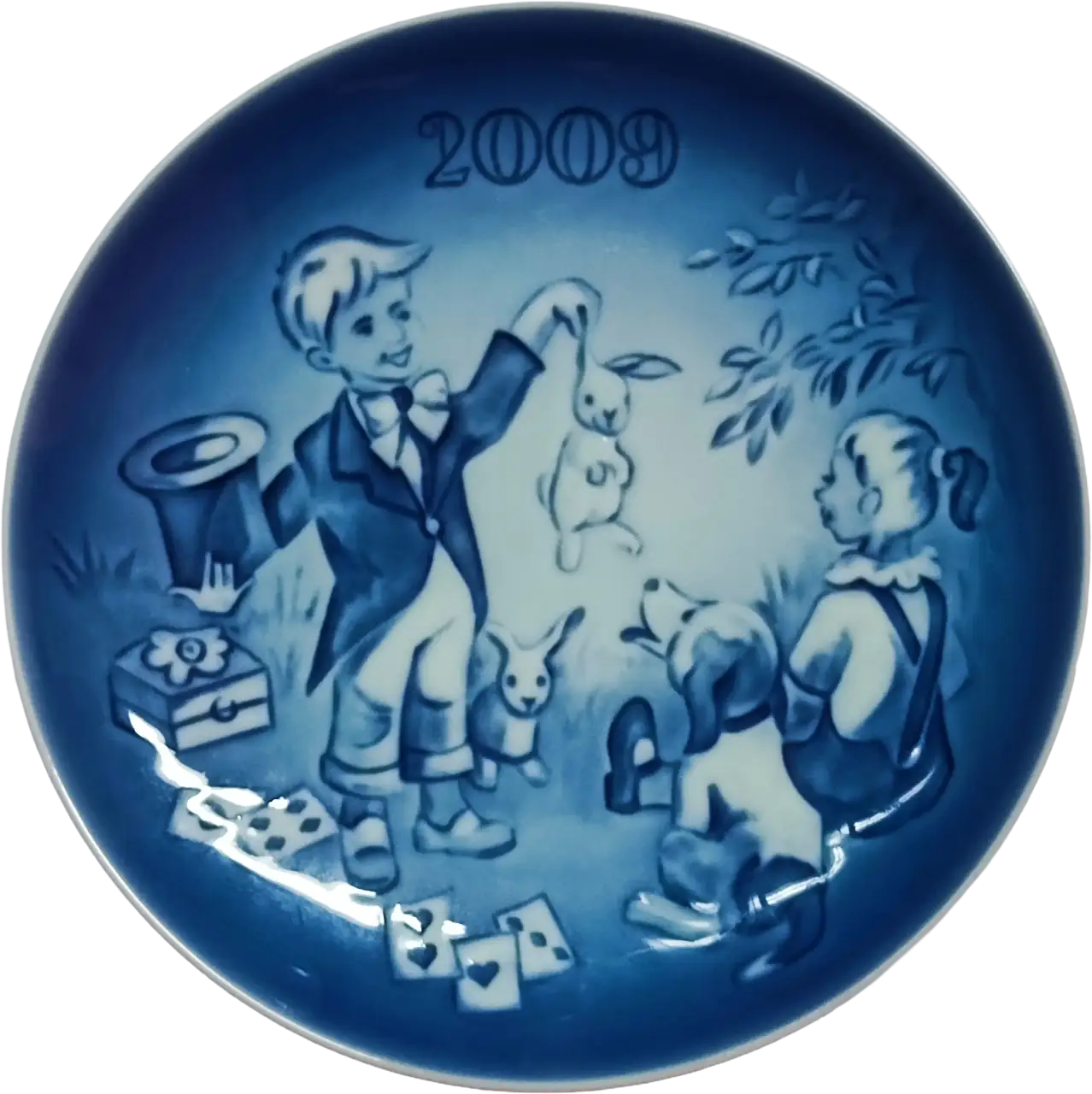 Piatto del Bambino Bing & Grøndahl diametro 13 cm - Blu; Bianco - Sven Vestergaard - Il piccolo mago B&G-CHI-2009