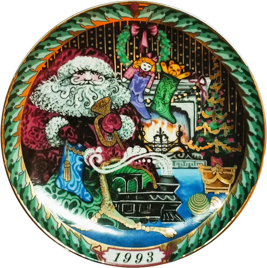 Il Piatto di Santa Claus Bing & Grøndahl diametro 20 cm · Multicolore; Oro · Hans Henrik Hansen · I Doni di Santa Claus · B&G-S-1993