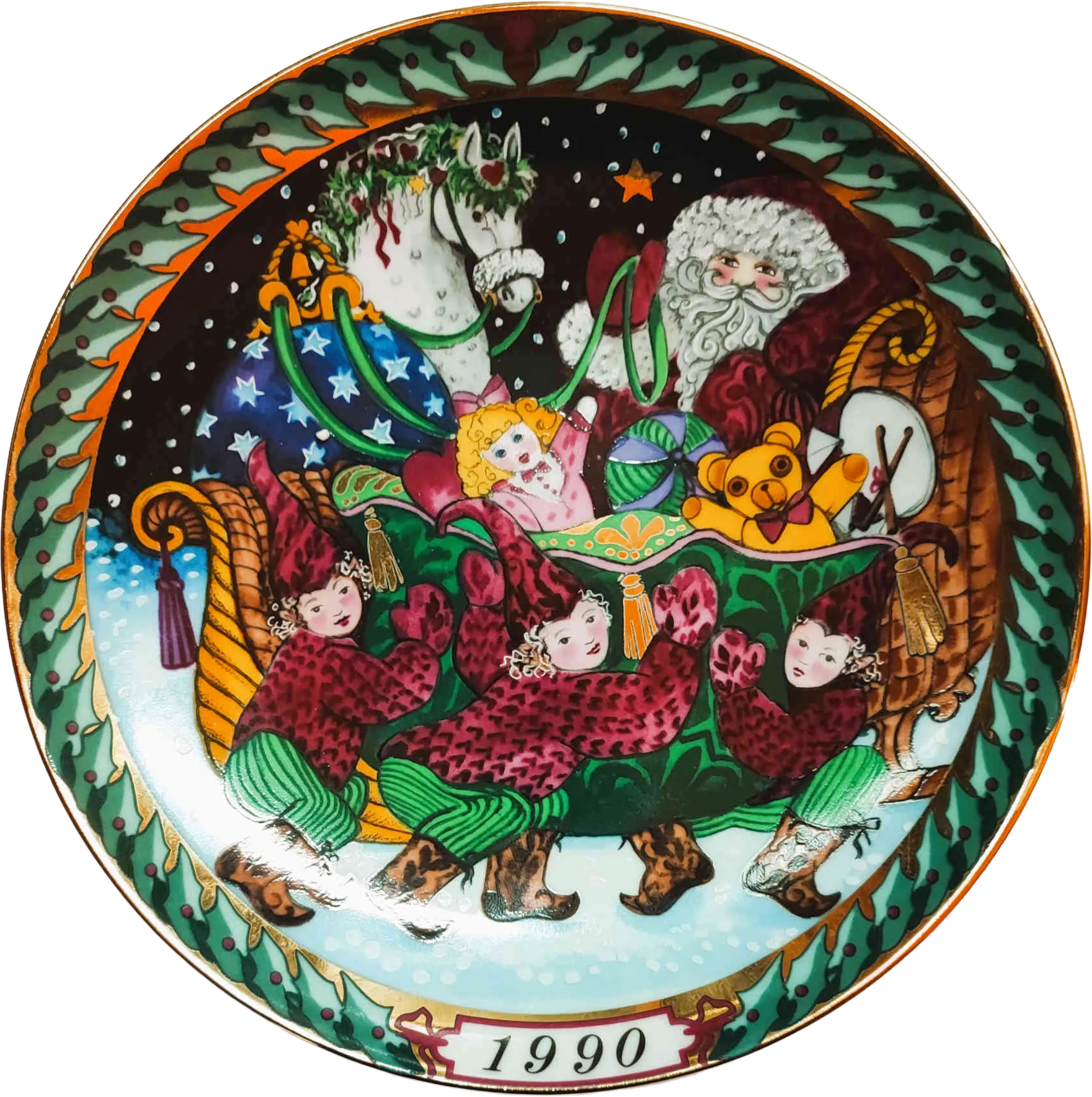 1990 Bing Grondahl - Santa Series - Babbo Natale - Santa's Sleigh