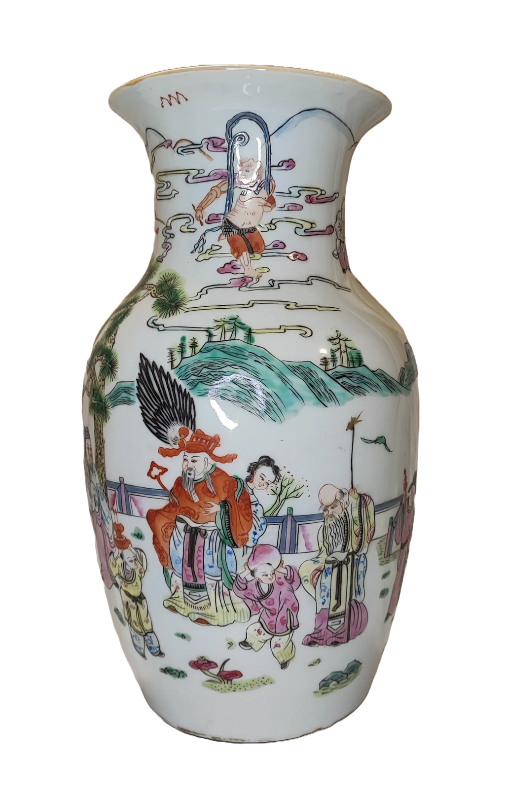 Porcellana cinese decorata a mano con marchio rosso Tongzhi (同治年製), produzione del XX secolo in stile Qing. Scene narrative, smalti policromi e valore storico-artistico