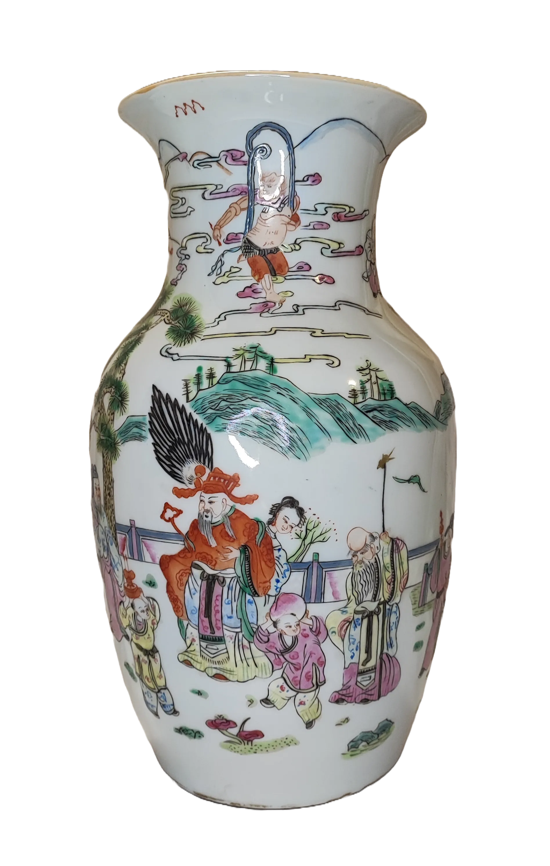 Porcellana cinese decorata a mano con marchio rosso Tongzhi (同治年製), produzione del XX secolo in stile Qing. Scene narrative, smalti policromi e valore storico-artistico