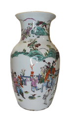 Chinese Porcelain Vase with Polychrome Narrative Scene – 20th Century, Tongzhi Mark