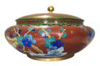Vaso Fiori e Peonie in Smalto Cloisonné Rosso - mazzotta.store