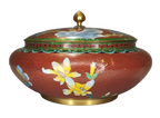 Vaso Fiori e Peonie in Smalto Cloisonné Rosso - mazzotta.store