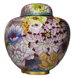 Pair of Ginger Jars in Chinese Cloisonné Enamel with Multicolor Centofiori Decoration