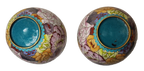 Pair of Ginger Jars in Chinese Cloisonné Enamel with Multicolor Centofiori Decoration