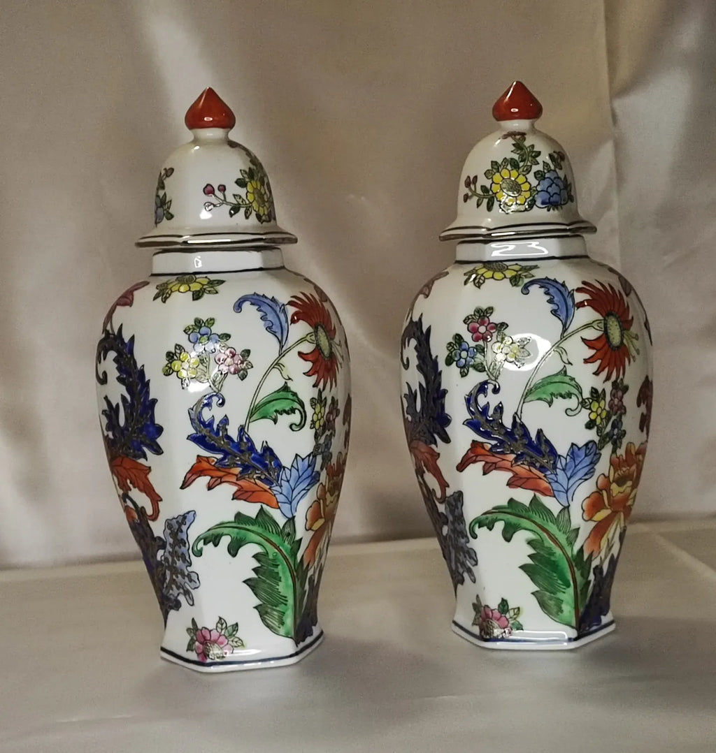 Vaso da zenzero (Ginger Jar) esagonale in porcellana – marchio evocativo Qing, made in Macao