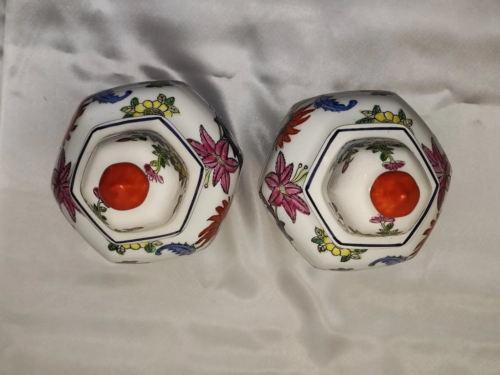 Vaso da zenzero (Ginger Jar) esagonale in porcellana – marchio evocativo Qing, made in Macao