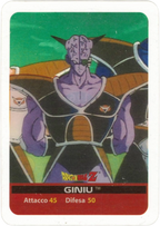 DBZ-ARG-116-GINIU-000 img1 Lamincards da da collezione Dragon Ball Z Argento n. 116 - Giniu parte della serie DBZ Lamincard, con dettagli visivi e grafici del prodotto.
