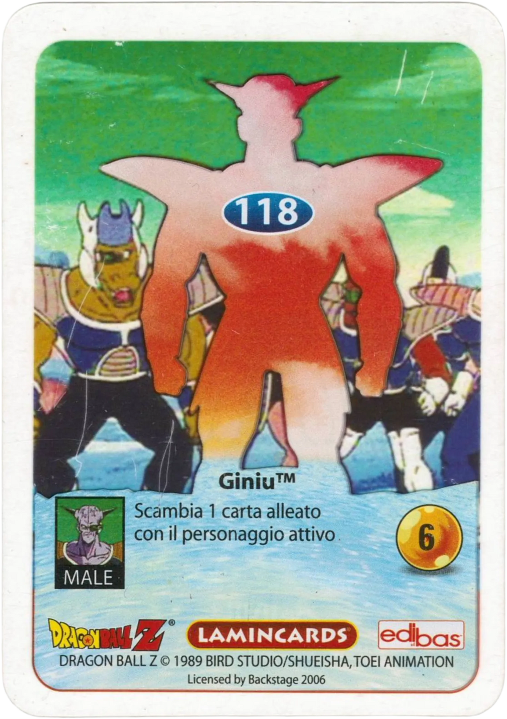 DBZ-ARG-128-NAPA-000 img2 Retro della Lamincards DBZ New Edition Super 3D n. 128 Napa- parte della serie DBZ Lamincard, con dettagli visivi e grafici del prodotto.
