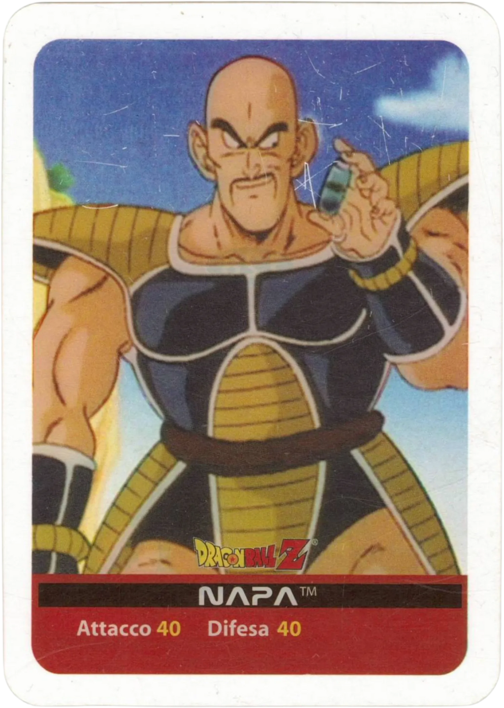 DBZ-ARG-128-NAPA-000 img1 Lamincards da da collezione Dragon Ball Z Argento n. 128 - Napa parte della serie DBZ Lamincard, con dettagli visivi e grafici del prodotto.