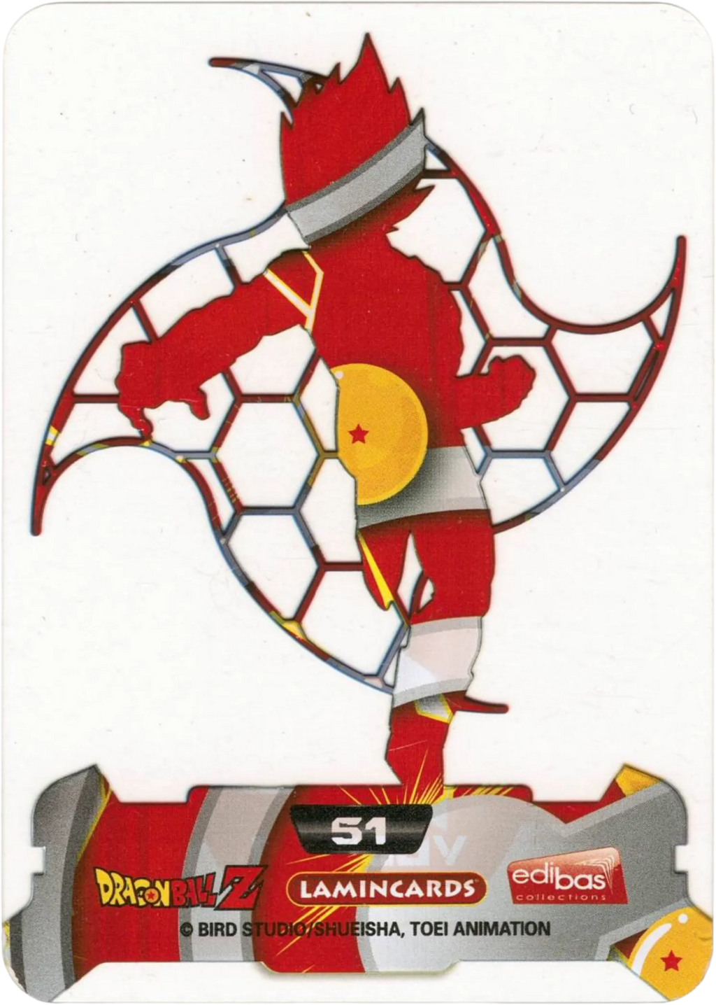 Carta da collezione Dragon Ball Z New Edition Super 3D n. 51 - Vegeta Lamincards edibas.
