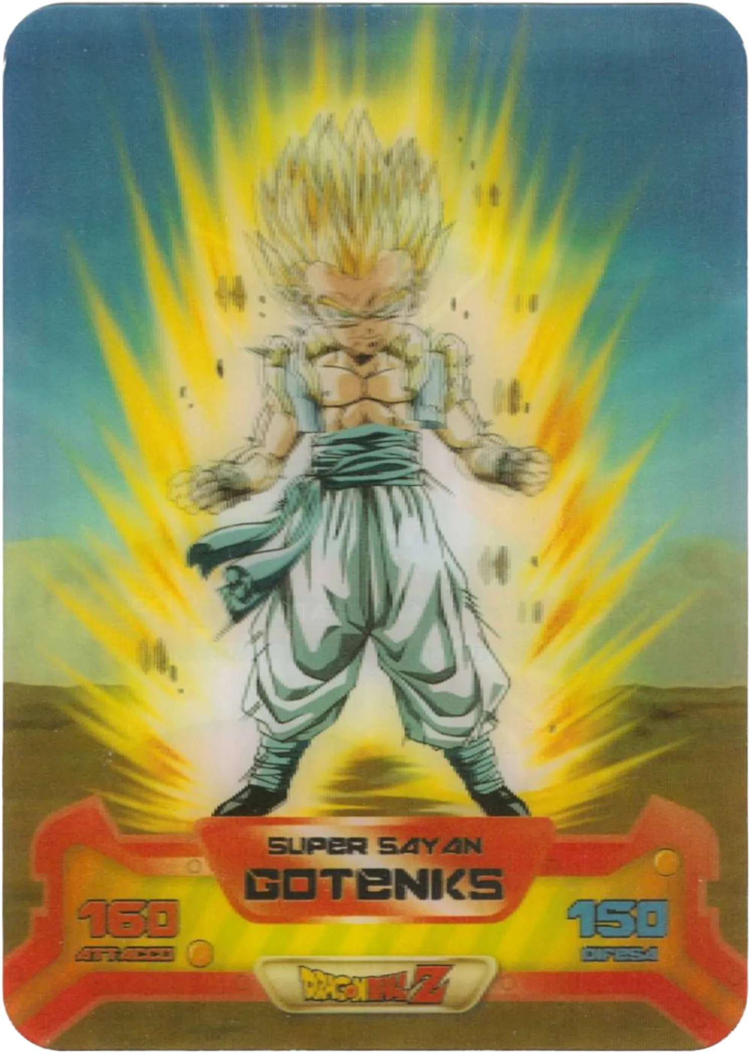 DBZ-NE-S-3D-149 - Gotenks Super Sayan - SSJ - Dragon Ball Z New Edition Super 3D n. 149 Lamincards edibas.
