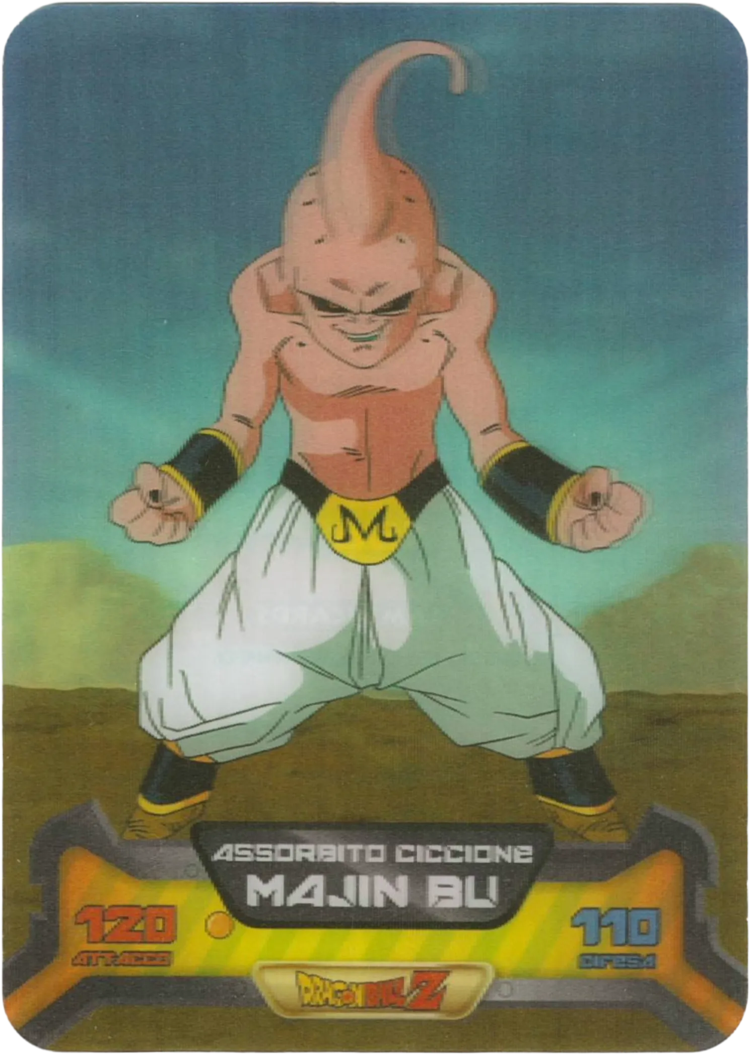 DBZ-NE-S-3D-158 - Magin Bu - Assorbimento Ciccione  - Dragon Ball Z New Edition Super 3D n. 158 Lamincards edibas.
