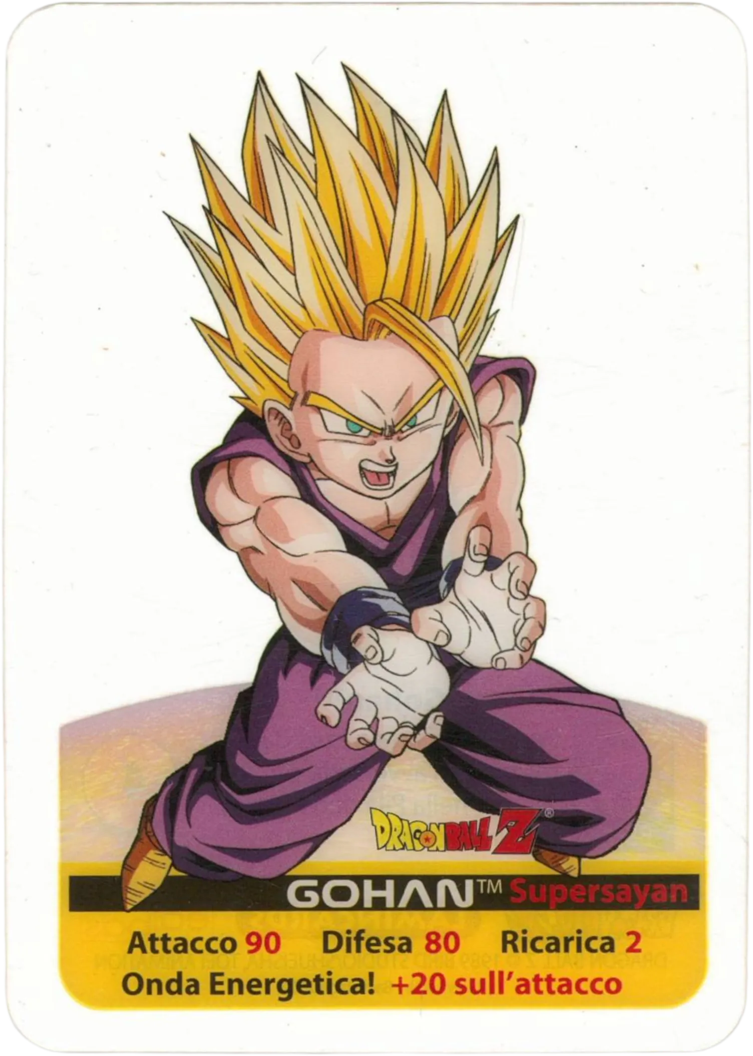 DBZ-PLT-008-GOHAN-0000 img1 Lamincards da collezione Dragon Ball Z Platino n. 8 - Gohan - Supersayan  - Onda enetgetica parte della serie DBZ Lamincard, con dettagli visivi e grafici del prodotto.