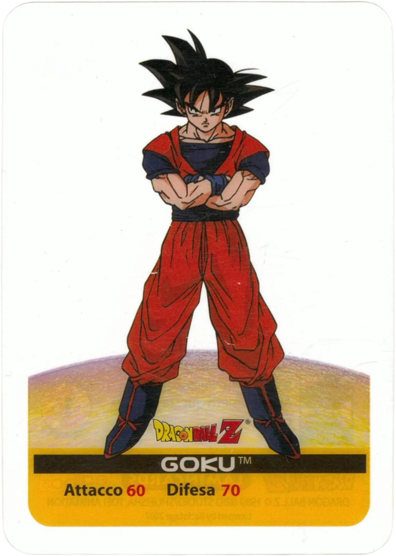 DBZ-PLT-011-GOKU-0000 img1 Lamincards da collezione Dragon Ball Z Platino n. 11 - Goku parte della serie DBZ Lamincard, con dettagli visivi e grafici del prodotto.