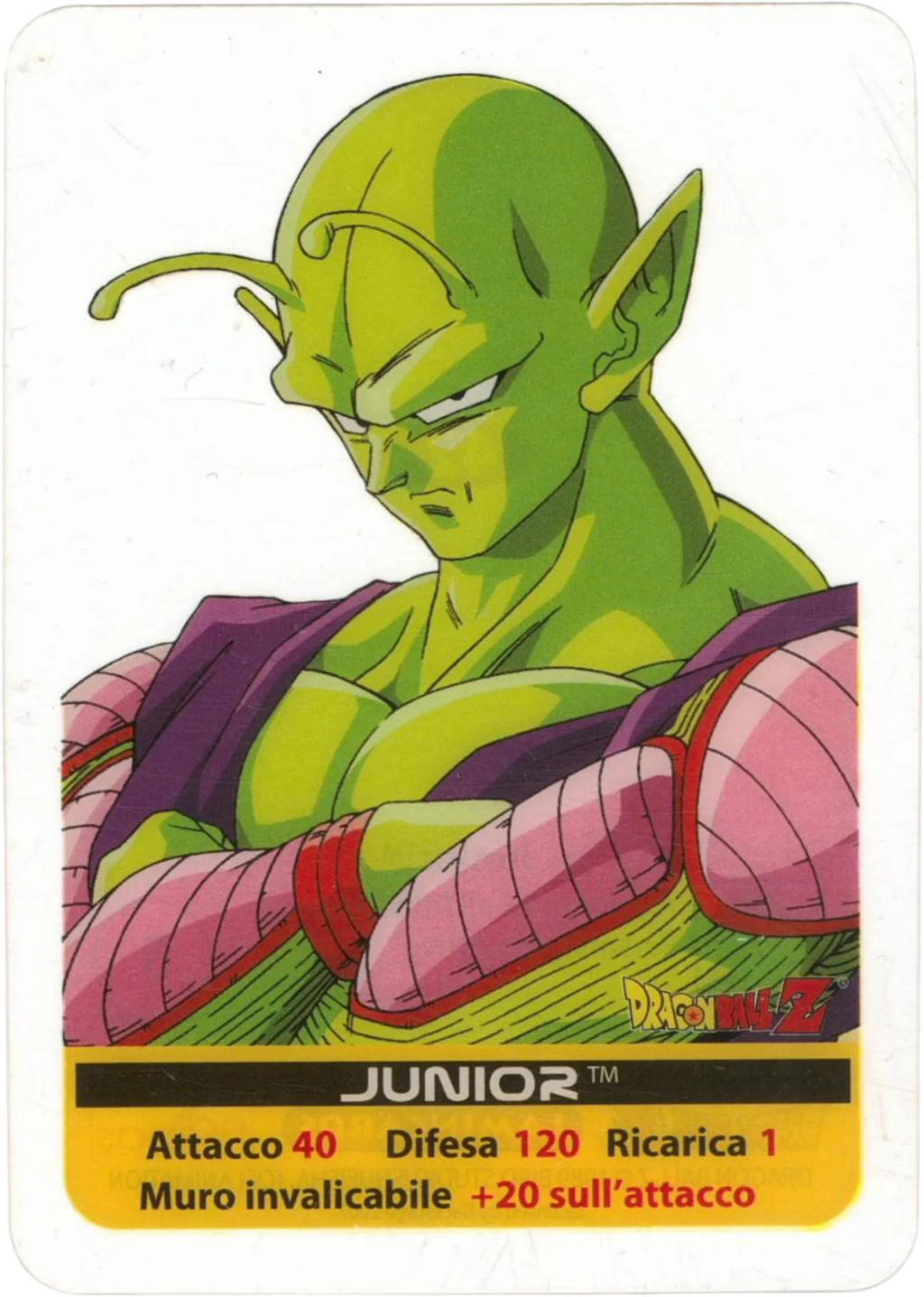 DBZ-PLT-042-JUNIOR-0000 img1 Lamincards da collezione Dragon Ball Z Platino n. 42 - Junior - Muro invalicabile parte della serie DBZ Lamincard, con dettagli visivi e grafici del prodotto.
