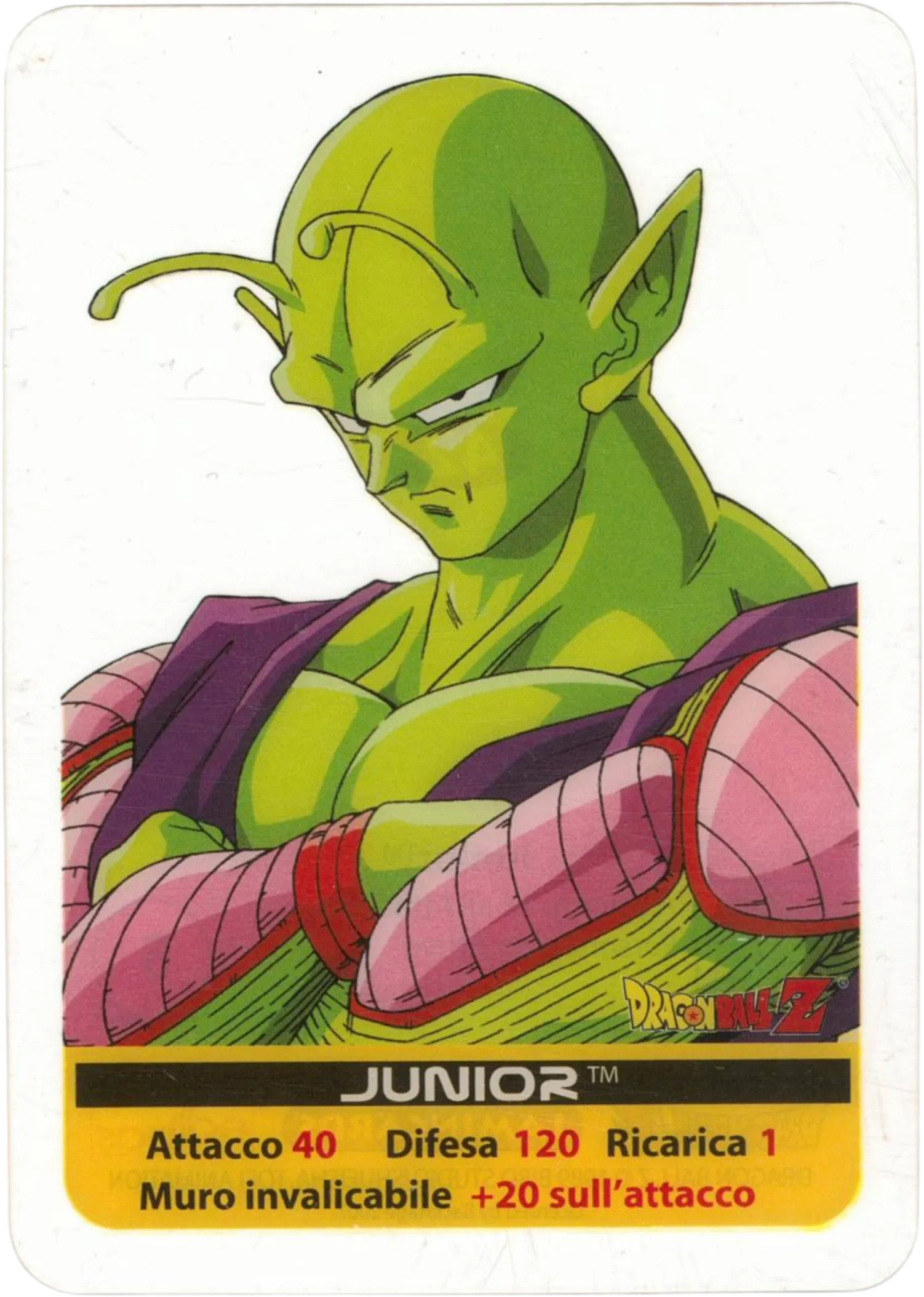 DBZ-PLT-042-JUNIOR-0000 img1 Lamincards da collezione Dragon Ball Z Platino n. 42 - Junior - Muro invalicabile parte della serie DBZ Lamincard, con dettagli visivi e grafici del prodotto.
