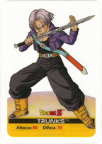 DBZ-PLT-046-TRUNKS-0000 img1 Lamincards da collezione Dragon Ball Z Platino n. 46 - Trunks parte della serie DBZ Lamincard, con dettagli visivi e grafici del prodotto.