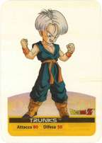 DBZ-PLT-048-TRUNKS-0000 img1 Lamincards da collezione Dragon Ball Z Platino n. 48 - Trunks parte della serie DBZ Lamincard, con dettagli visivi e grafici del prodotto.