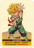 DBZ-PLT-053-TRUNKS-0000 img1 Lamincards da collezione Dragon Ball Z Platino n. 53 - Trunks Supersayan - Piccolo guerriero parte della serie DBZ Lamincard, con dettagli visivi e grafici del prodotto.
