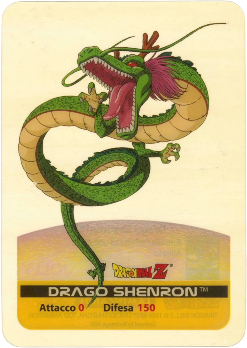 DBZ-PLT-060-DRAGO-SHENRON-0000 img1 Lamincards da collezione Dragon Ball Z Platino n. 60 - Drago Shenron - Jolly parte della serie DBZ Lamincard, con dettagli visivi e grafici del prodotto.
