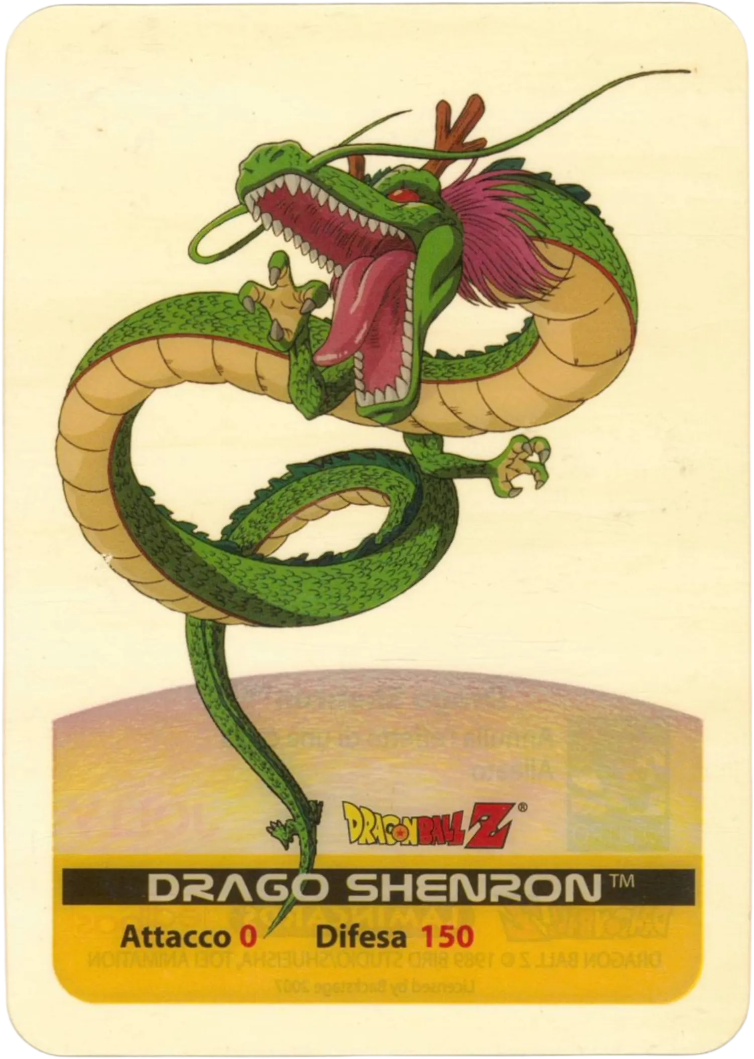 DBZ-PLT-060-DRAGO-SHENRON-0000 img1 Lamincards da collezione Dragon Ball Z Platino n. 60 - Drago Shenron - Jolly parte della serie DBZ Lamincard, con dettagli visivi e grafici del prodotto.