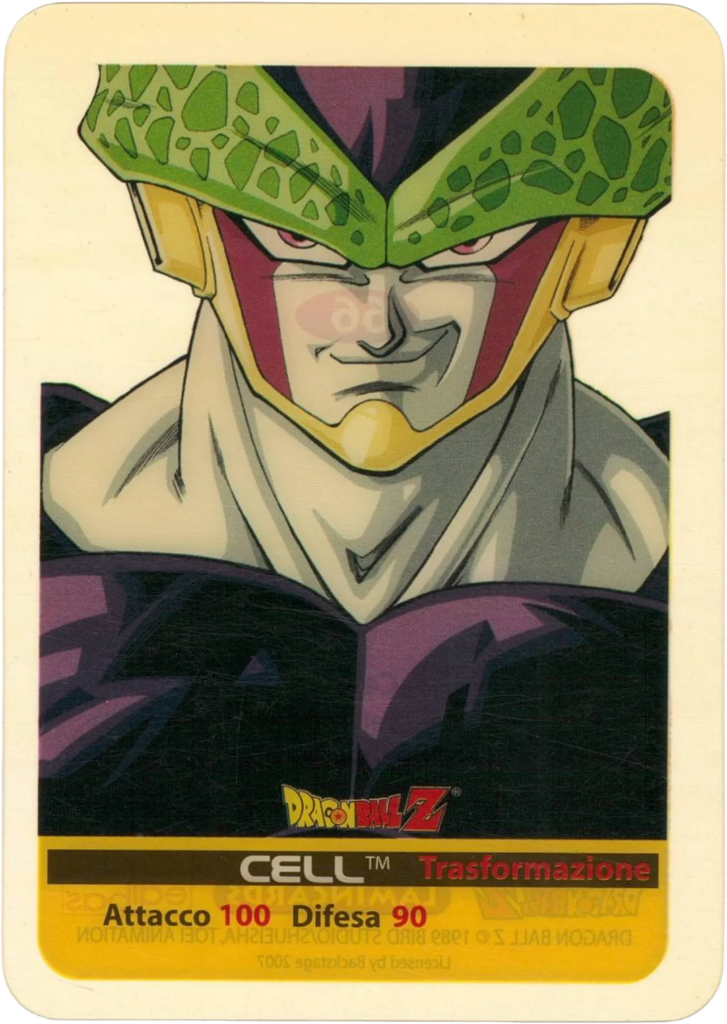 DBZ-PLT-066-CELL-0000 img1 Lamincards da collezione Dragon Ball Z Platino n. 66 - Cell - Traforamazione parte della serie DBZ Lamincard, con dettagli visivi e grafici del prodotto.