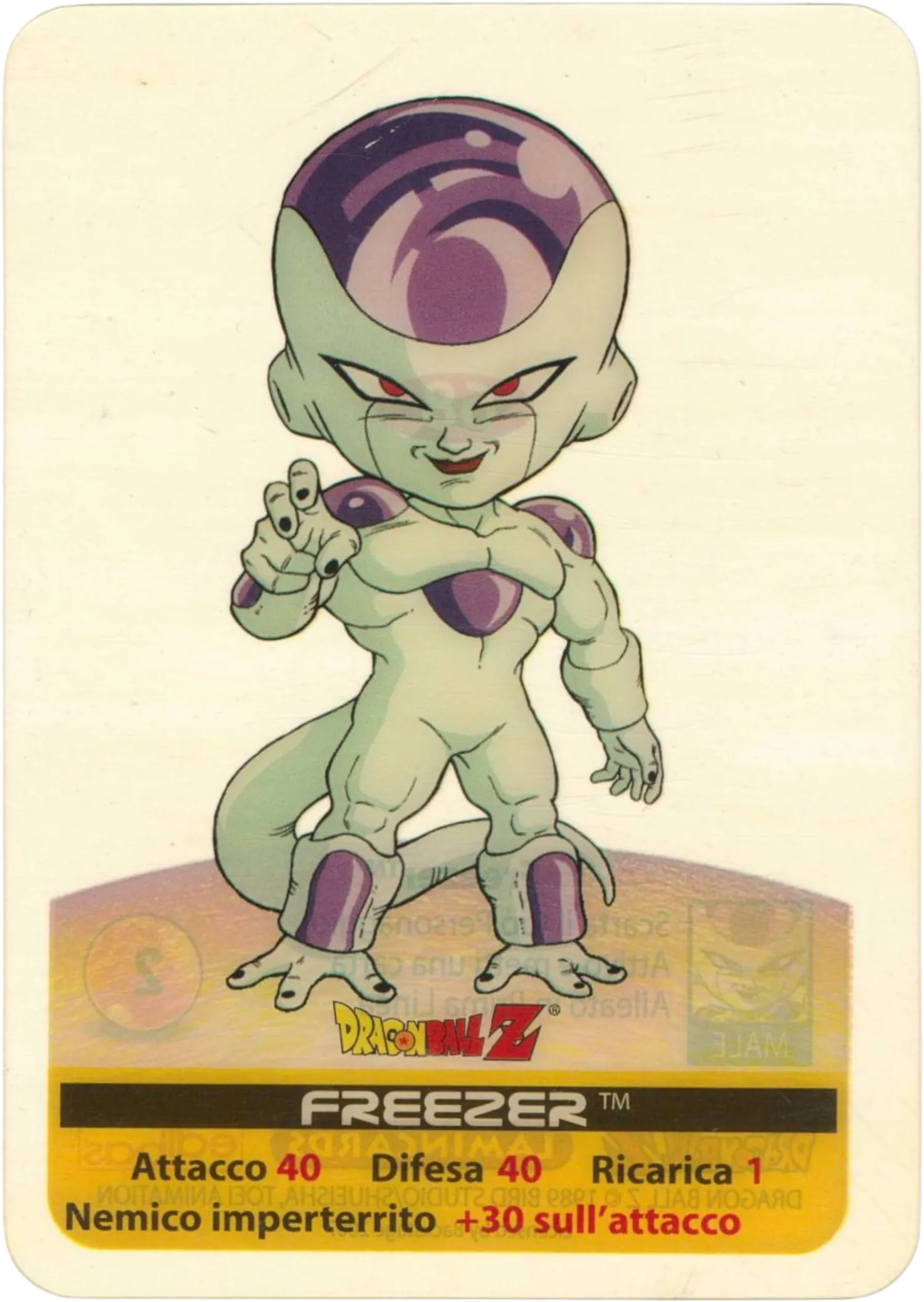 DBZ-PLT-068-FREEZER-0000 img1 Lamincards da collezione Dragon Ball Z Platino n. 68 - Freezer - Nemico inperterrito parte della serie DBZ Lamincard, con dettagli visivi e grafici del prodotto.