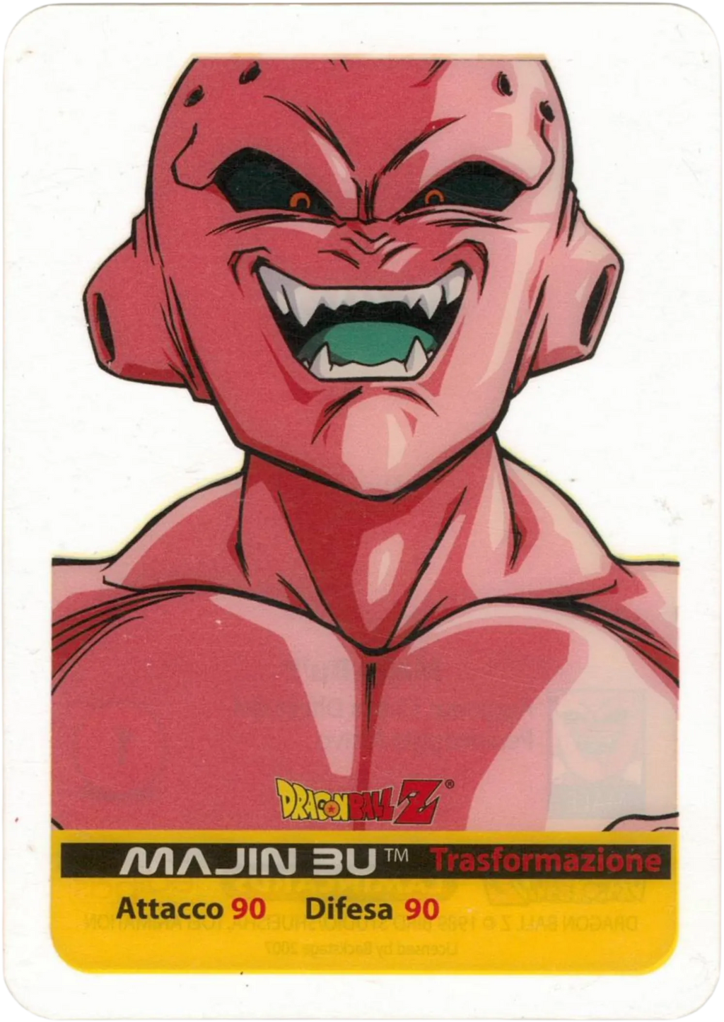 DBZ-PLT-070-MAJIN-BU-0000 img1 Lamincards da collezione Dragon Ball Z Platino n. 70 - Majin Bu - Trasformazione parte della serie DBZ Lamincard, con dettagli visivi e grafici del prodotto.