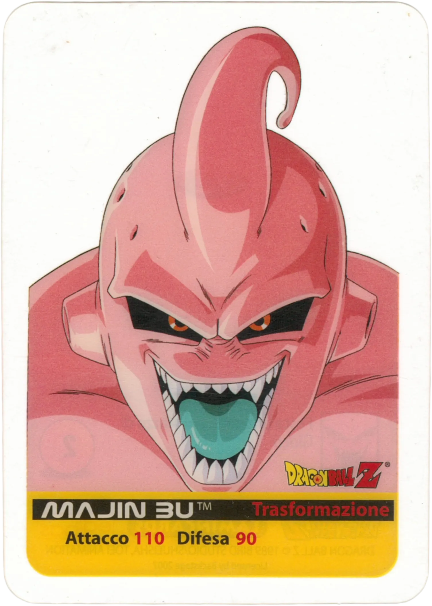 DBZ-PLT-072-MAJIN-BU-0000 img1 Lamincards da collezione Dragon Ball Z Platino n. 72 - Majin Bu - Trasformazione parte della serie DBZ Lamincard, con dettagli visivi e grafici del prodotto.