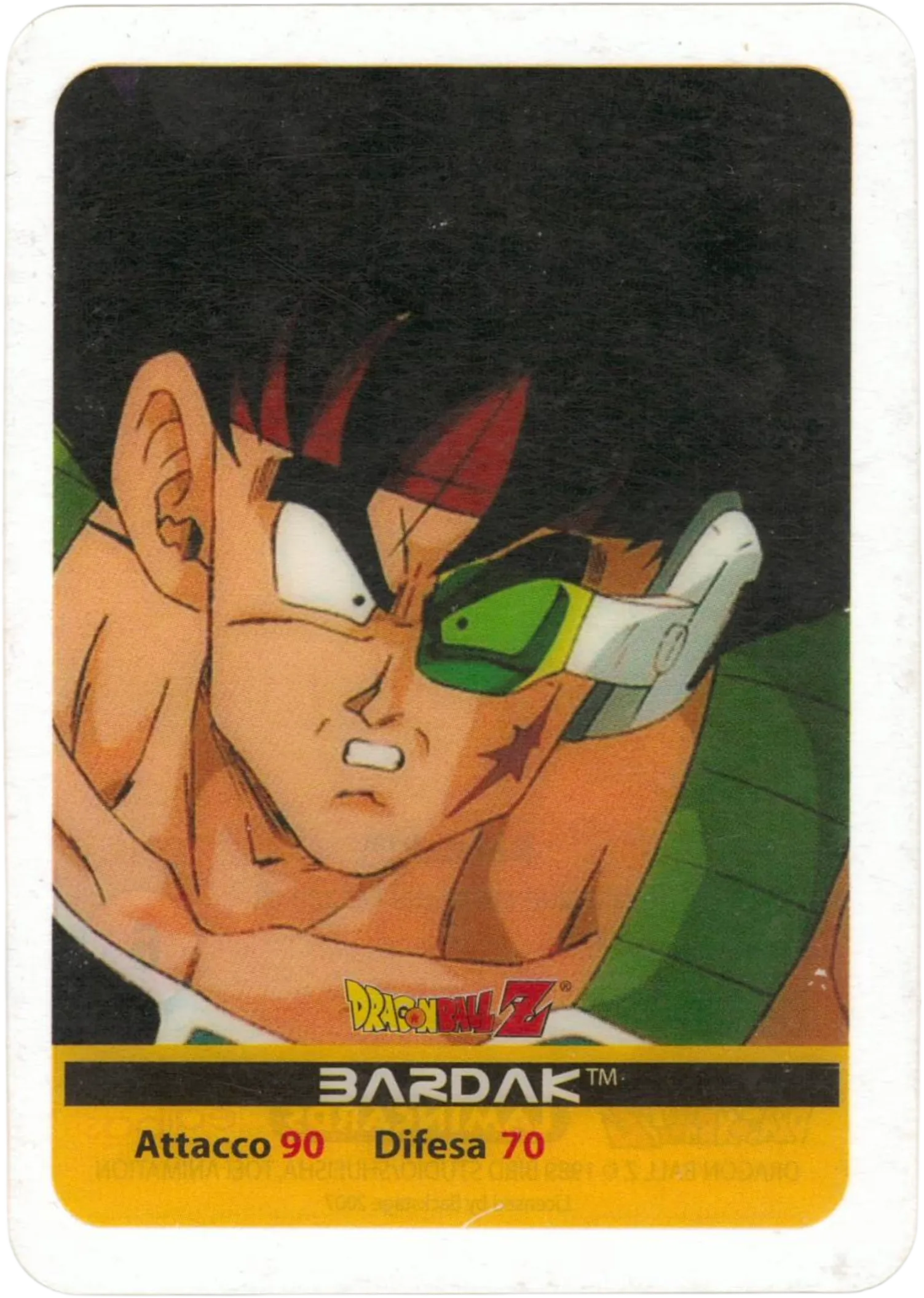 DBZ-PLT-080-BARDAK-0000 img1 Lamincards da collezione Dragon Ball Z Platino n. 80 - Bardak parte della serie DBZ Lamincard, con dettagli visivi e grafici del prodotto.