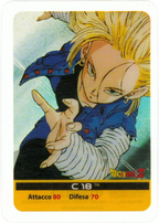 DBZ-PLT-083-C-18-0000 img1 Lamincards da collezione Dragon Ball Z Platino n. 83 - C-18 parte della serie DBZ Lamincard, con dettagli visivi e grafici del prodotto.