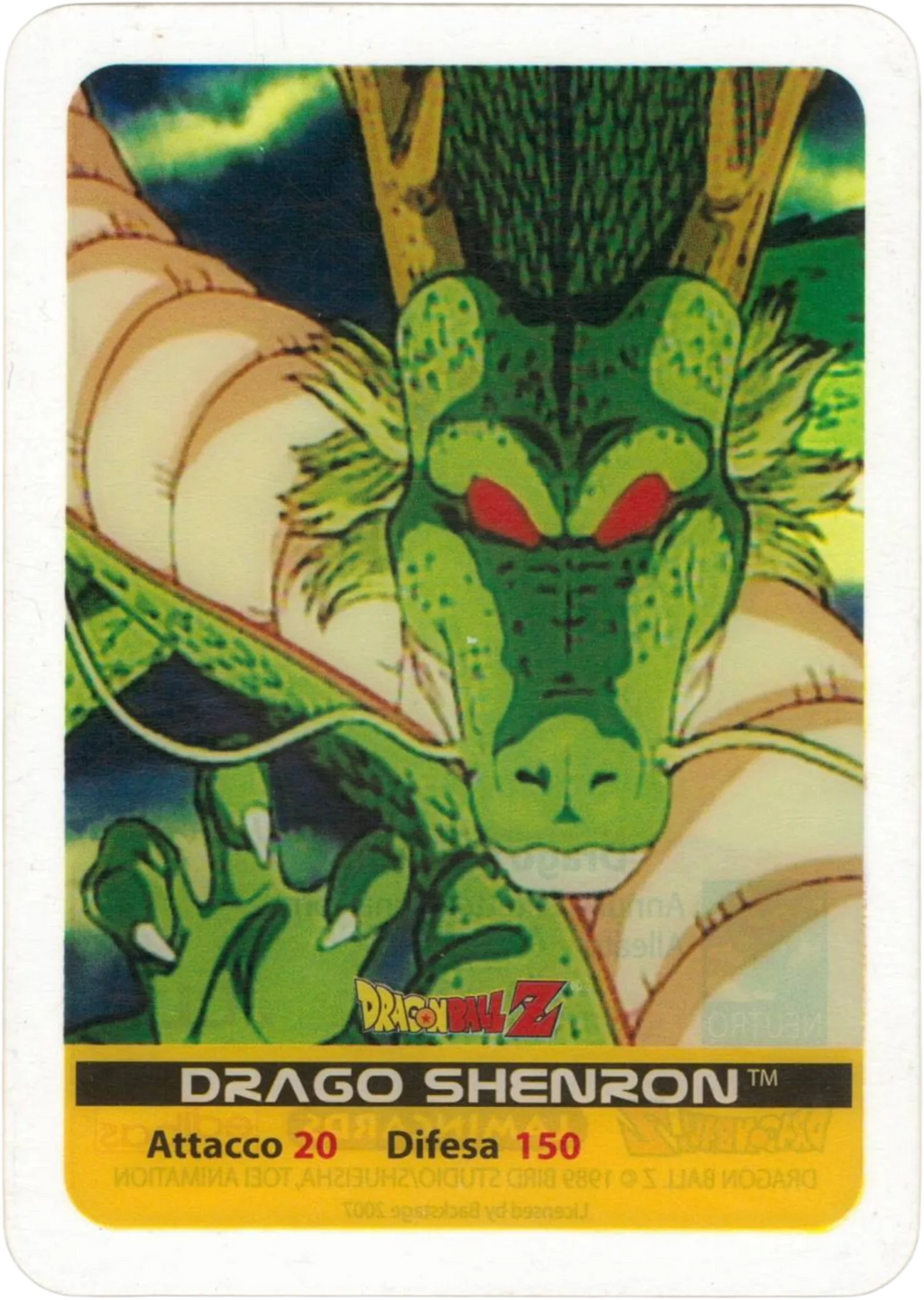 DBZ-PLT-084-DRAGO-SHENRON-0000 img1 Lamincards da collezione Dragon Ball Z Platino n. 84 - Drago Shenron Jolly parte della serie DBZ Lamincard, con dettagli visivi e grafici del prodotto.
