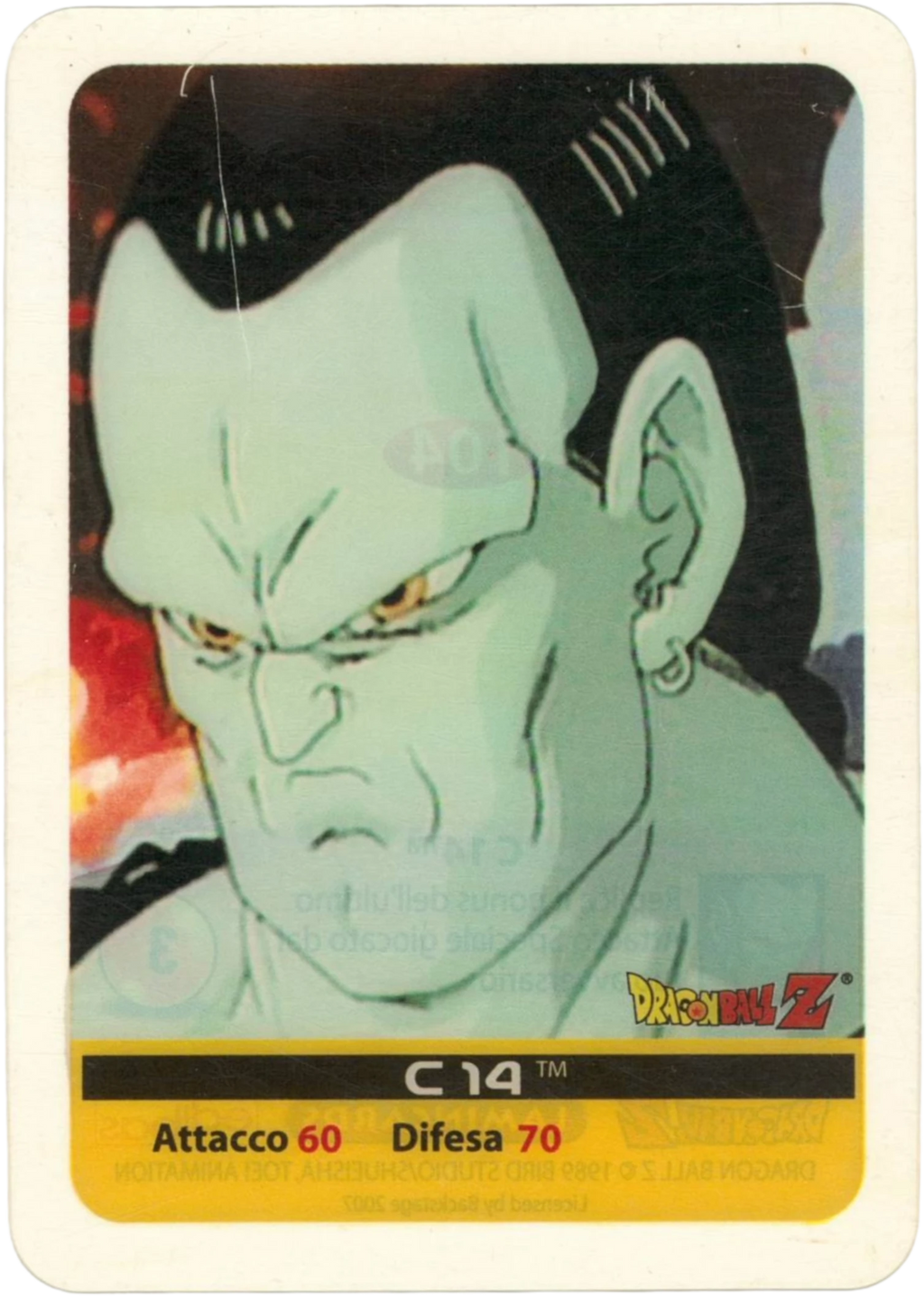 DBZ-PLT-104-C-14-0000 img1 Lamincards da collezione Dragon Ball Z Platino n. 104 - C-14 parte della serie DBZ Lamincard, con dettagli visivi e grafici del prodotto.